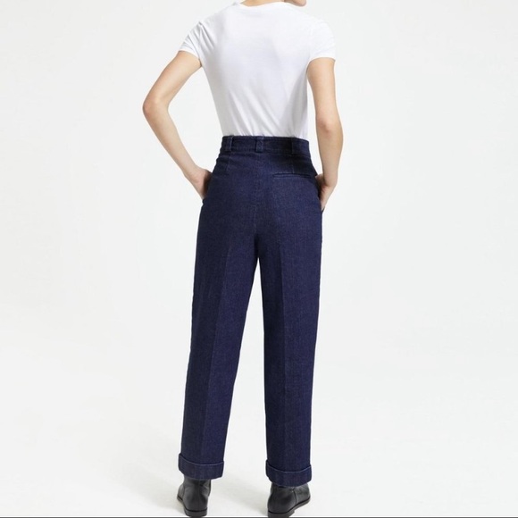 Theory Structured Denim Straight Cuff Pant - Picture 3 of 10